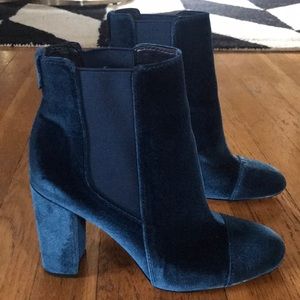 Blue Velvet Booties
